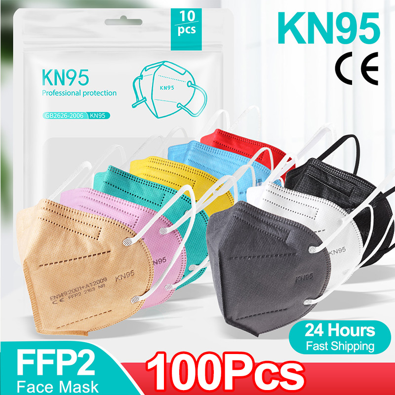 10-100 قطعة mascarillas FFP2 ق - مراجعة Disposable Surgical Mask وسعره