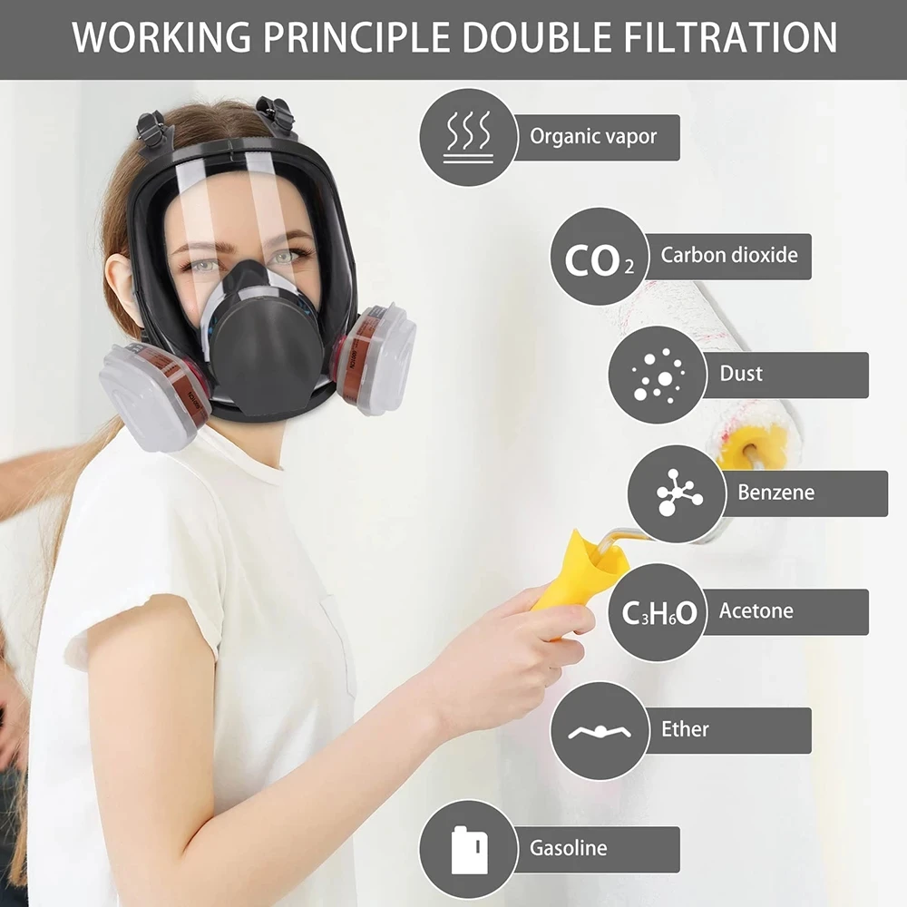 6800 اللوحة الصناعية رش التنفس - مراجعة Dust Mask Construction وسعره